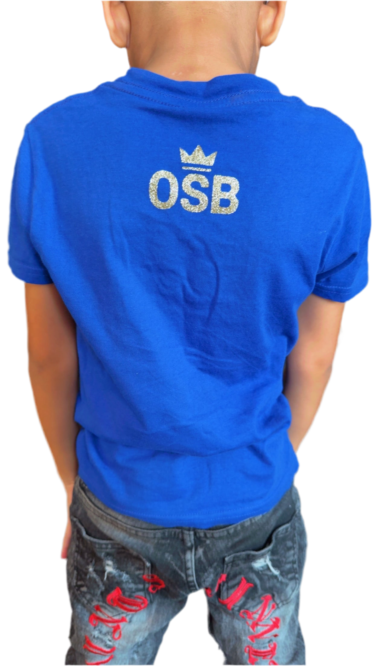 Kids Blue OSB Shirt with Shimmering Gold Logo