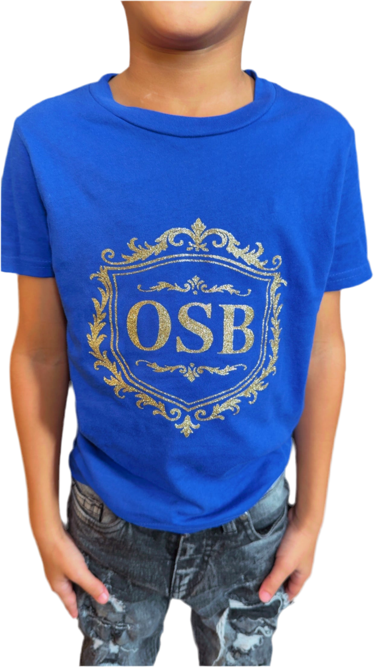 Kids Blue OSB Shirt with Shimmering Gold Logo
