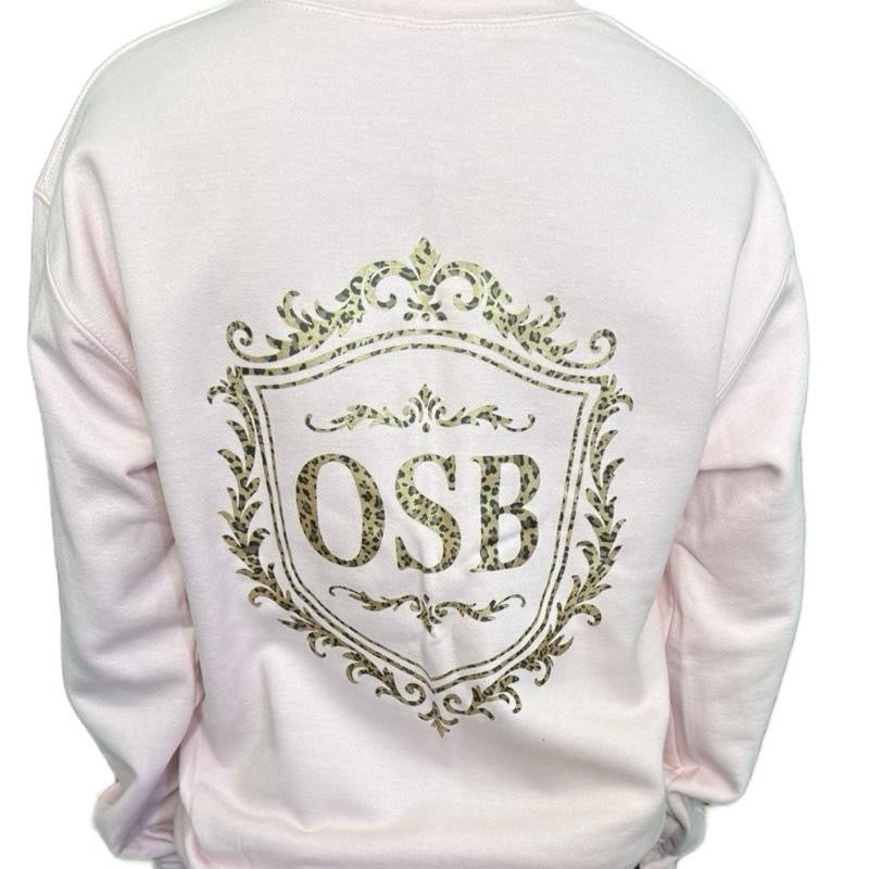 Pink OSB Crew Neck Sweater with Cheetah Logo