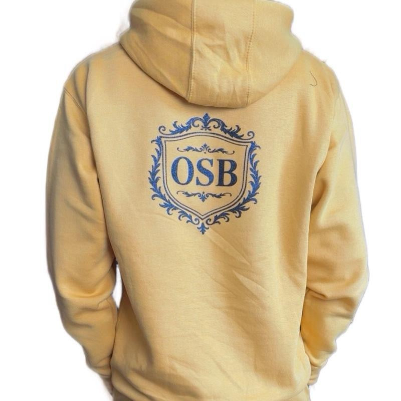Unisex Gold Hoodie With Shimmering Gold Logo on Front and Back