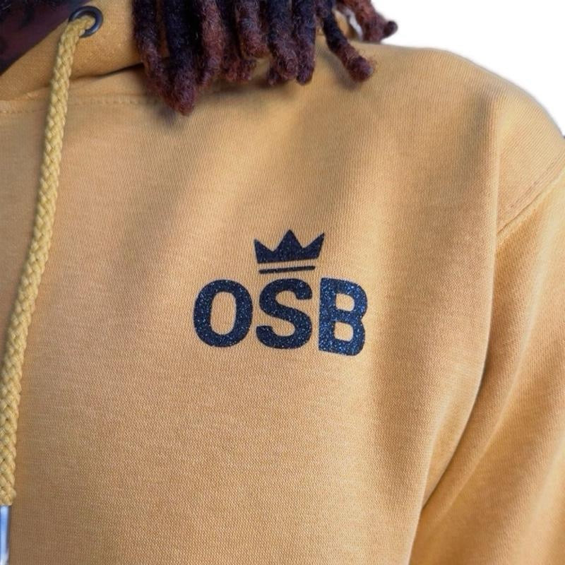 Unisex Gold Hoodie With Shimmering Gold Logo on Front and Back
