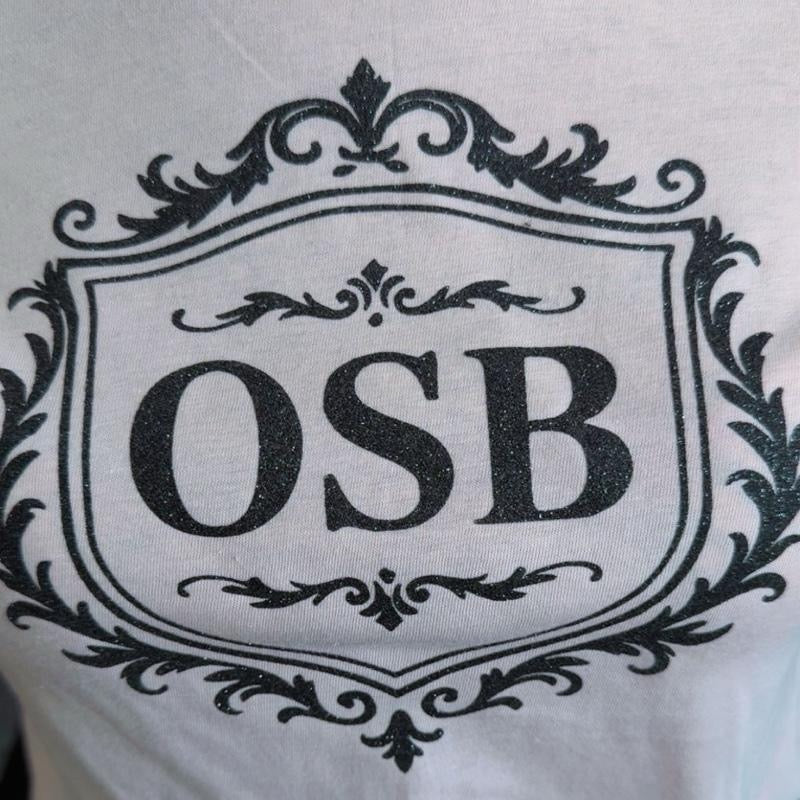 Pink OSB T-Shirt with Shimmering Black OSB Logo on Front and Back for Stylish Wear
