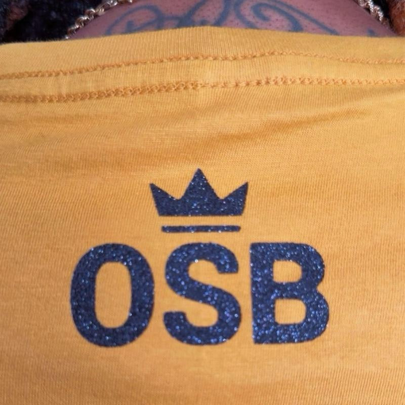 Unisex OSB Gold T-Shirt with Shimmering Black Logo