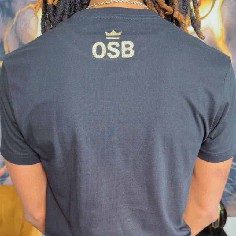 Unisex Black OSB T-Shirt with Shimmering Gold Logo