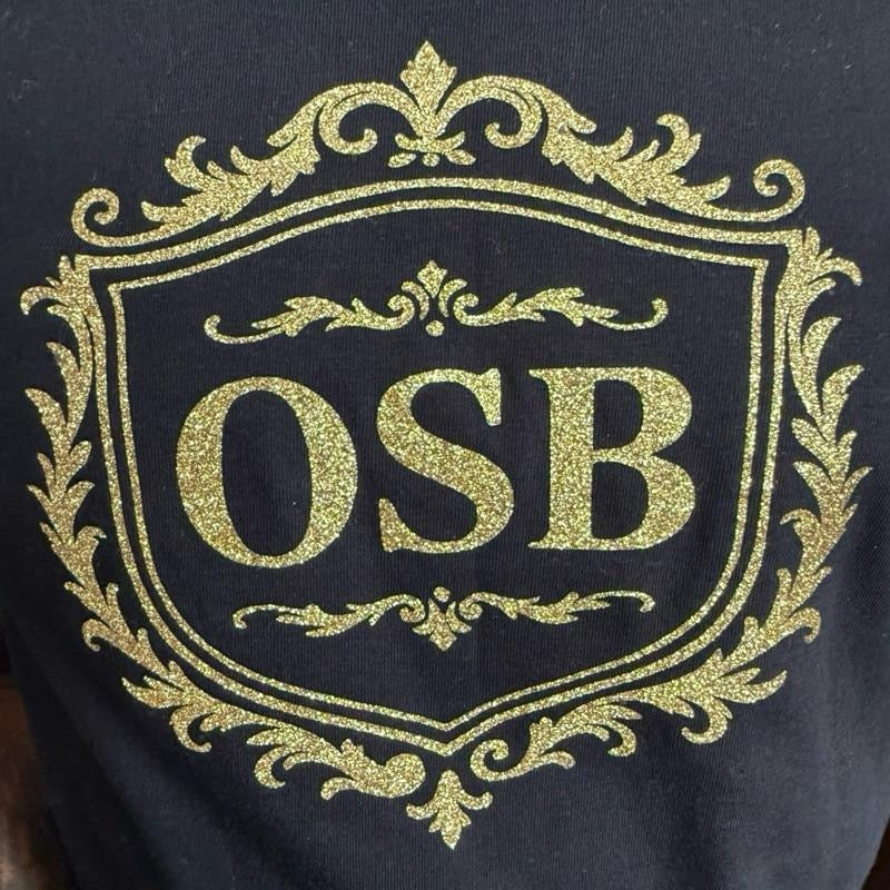Unisex Black OSB T-Shirt with Shimmering Gold Logo