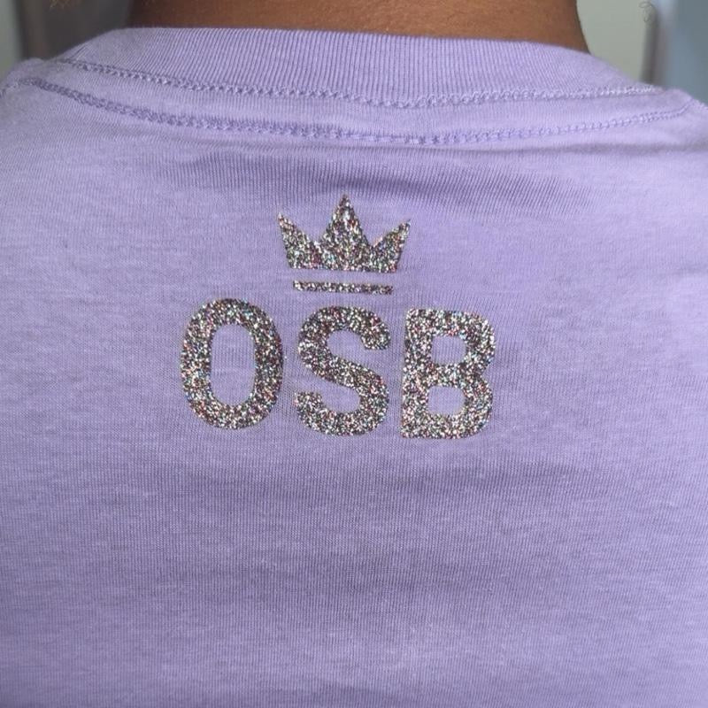 Purple OSB T-Shirt with Shimmering Purple Logo on Front and Back